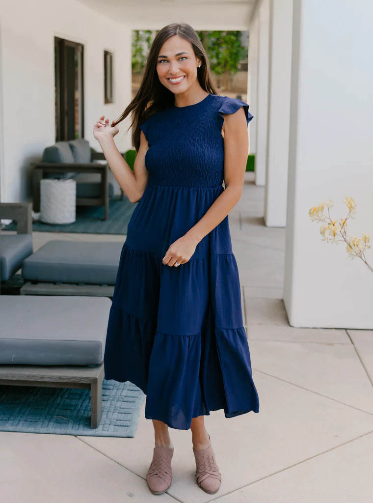 The Nicky Dress - Navy | Tickled Teal LLC