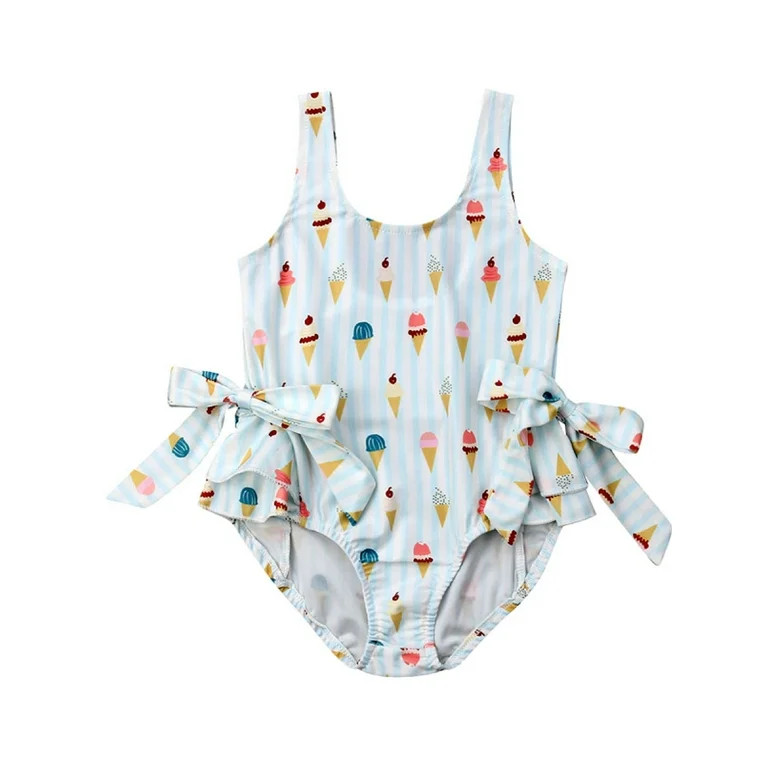 Toddler Kid Baby Girl Swimwear Ice Cream Bow Bikini Swimsuit Swimming Clothes Beach Bathing Suit | Walmart (US)