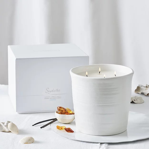 Seychelles Ceramic Indulgence Candle | The White Company (UK)