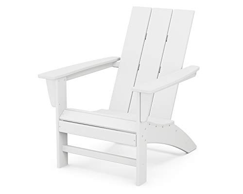POLYWOOD AD420WH Modern Adirondack Chair, White, Durable High Density Polyethylene Construction, Easy Assembly, Waterproof, Comfortable Contoured Seat | Amazon (US)