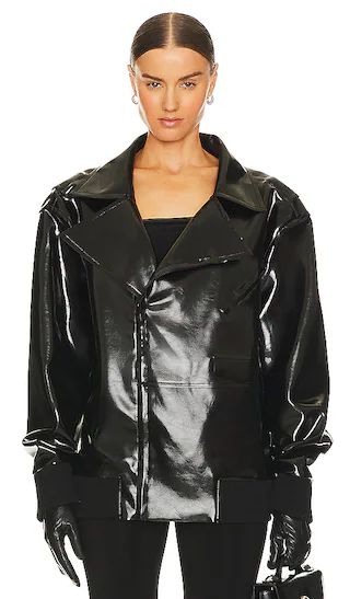 Oversized Moto Jacket in Black | Revolve Clothing (Global)