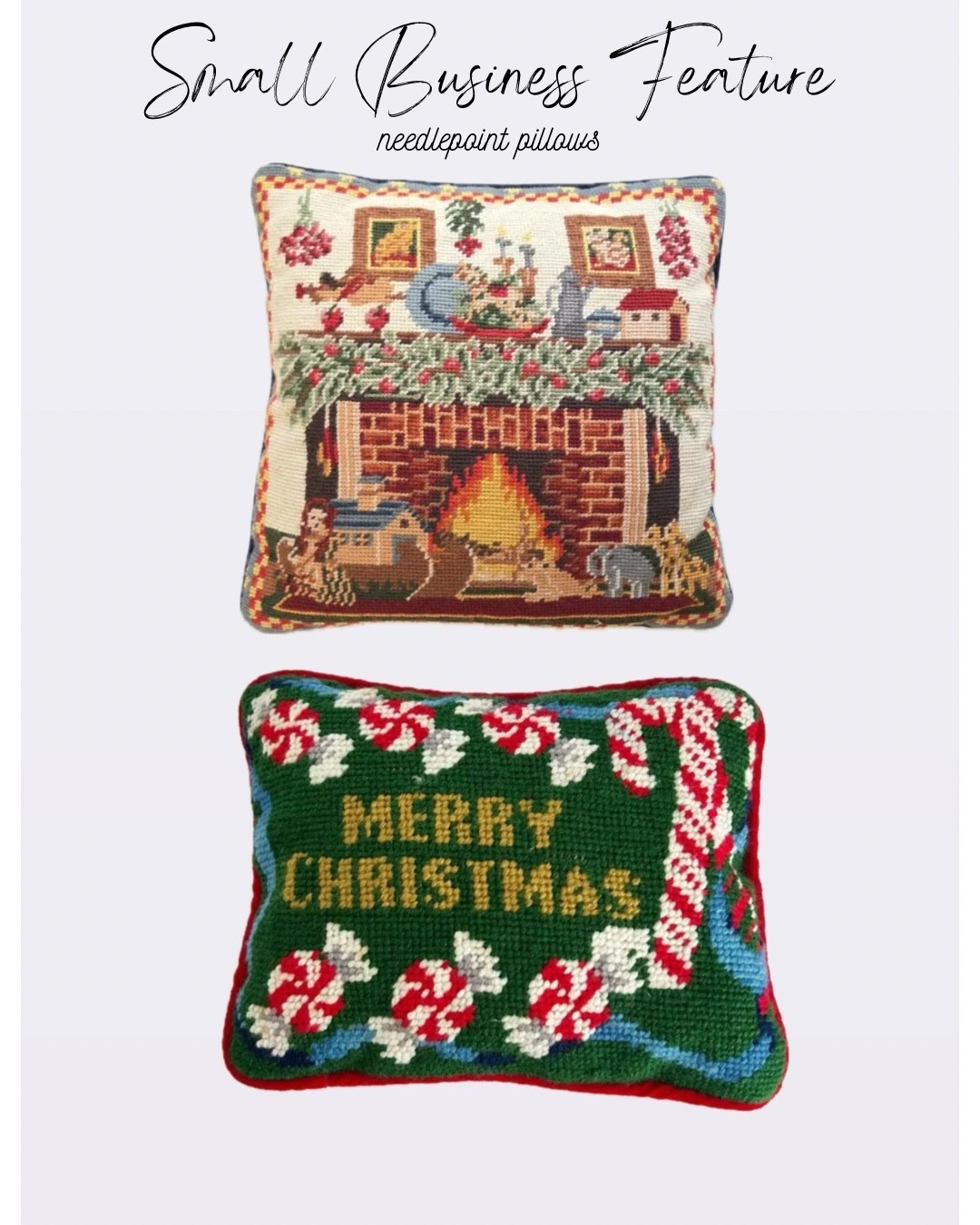 Christmas needlepoint pillows, Christmas decor 🎄

#LTKHome #LTKSaleAlert