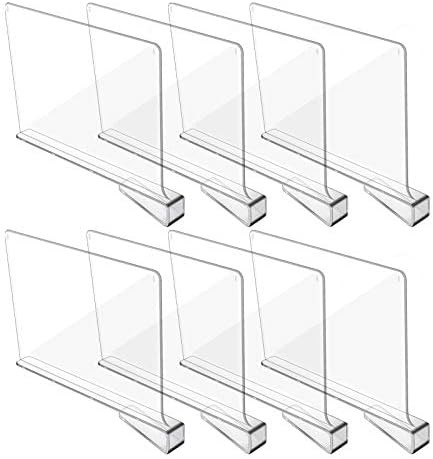 Hmdivor Clear Acrylic Shelf Dividers, Closets Shelf and Closet Separator for Organization in Bedr... | Amazon (US)