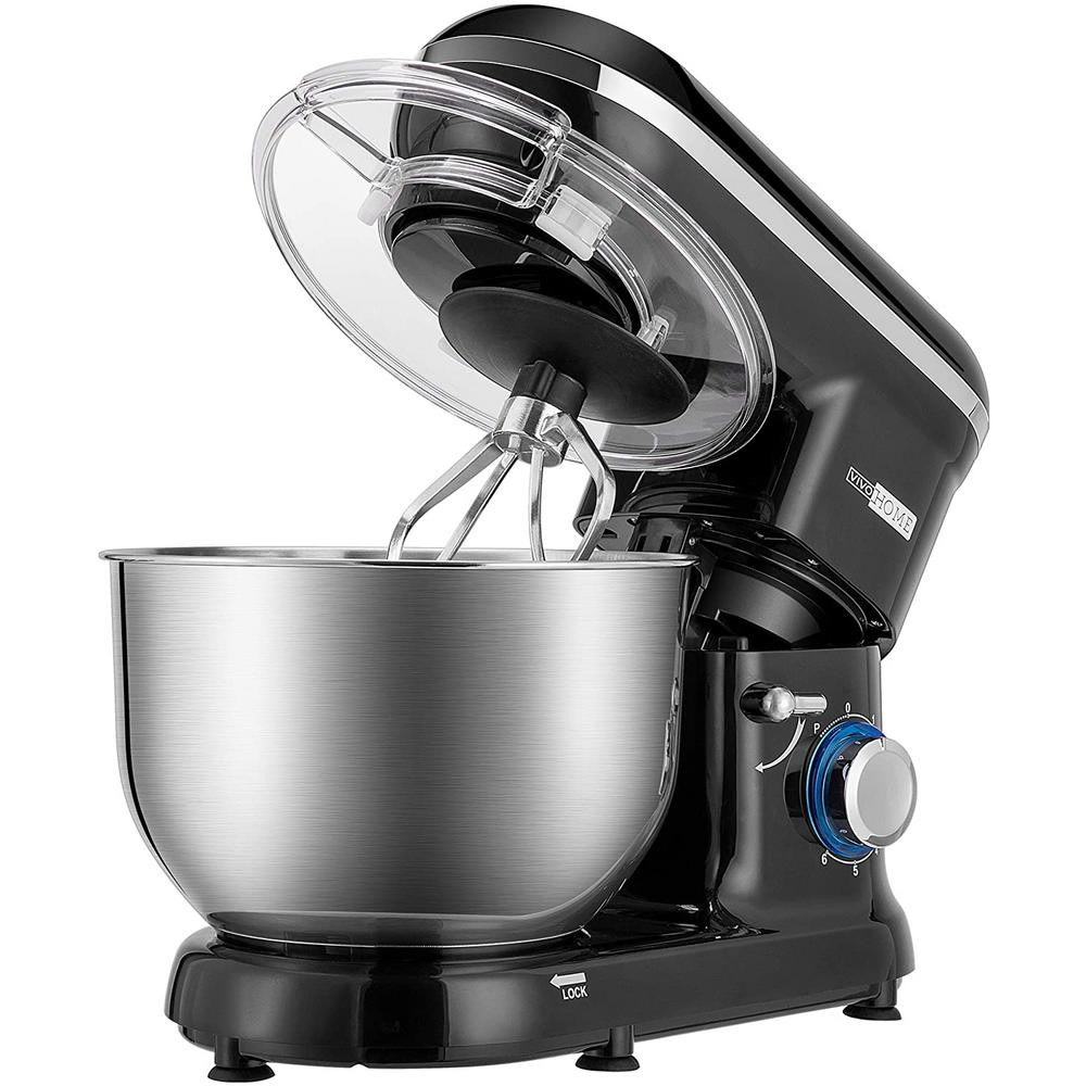 VIVOHOME 650-Watt 6 Qt. 6- Speed Black Tilt-Head Kitchen Stand Mixer with Beater, Dough Hook and Wir | The Home Depot