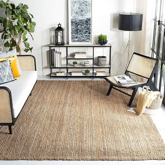 SAFAVIEH Natural Fiber Collection 10' x 14' Natural NF730C Handmade Farmhouse Premium Jute Area R... | Amazon (US)