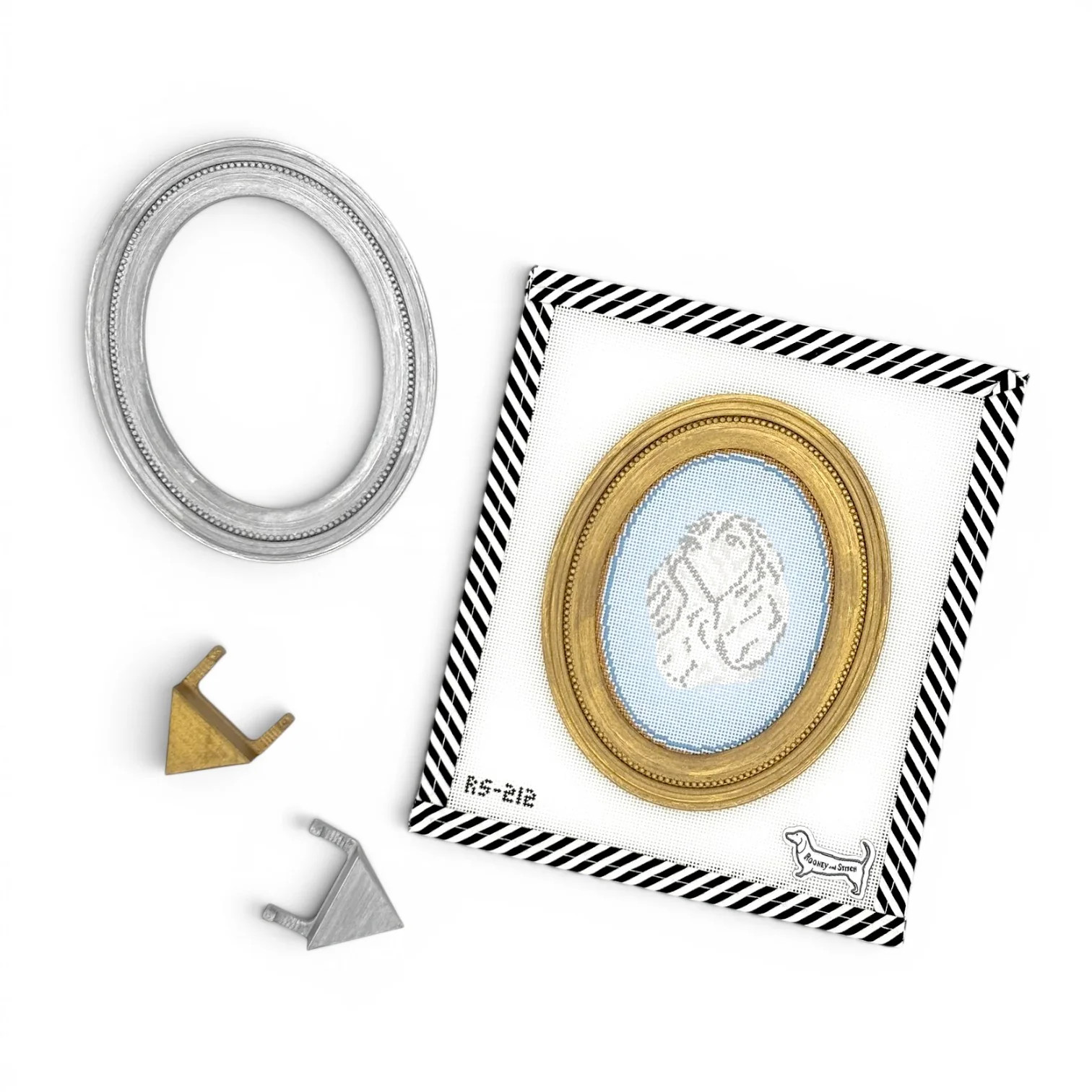Metallic Oval Magnetic Snap Frame | Atlantic Blue Canvas