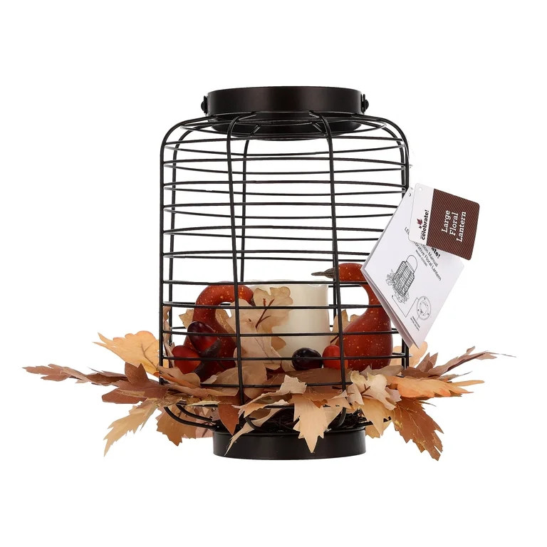 Light-Up Leaves and Gourds Lantern Decoration, Multicolor, 12", Fall by Way To Celebrate | Walmart (US)