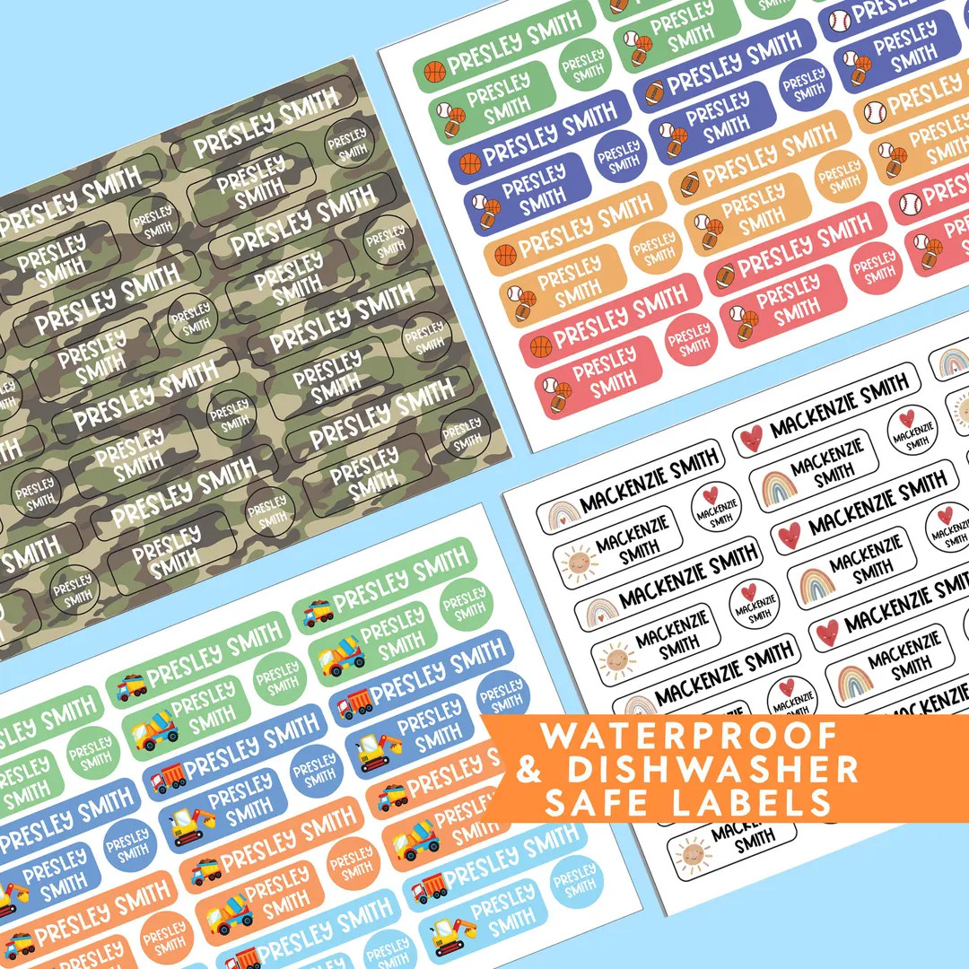 Kids Name Stickers, Daycare Name Labels, Preschool Name Labels, Waterproof Name Labels, School Su... | Etsy (US)