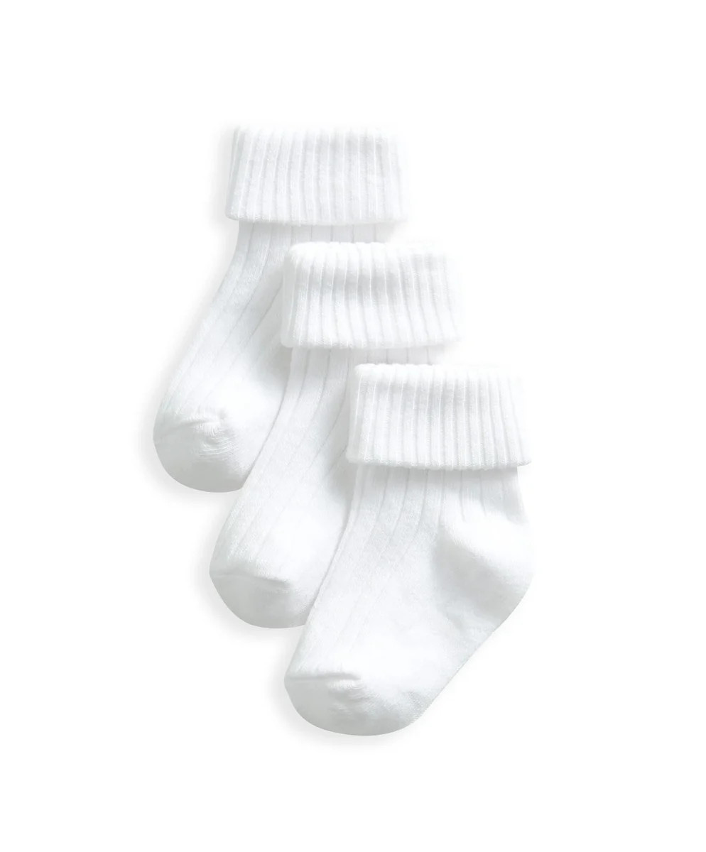 Ribbed Socks (3 Pack) - White | Mamas & Papas