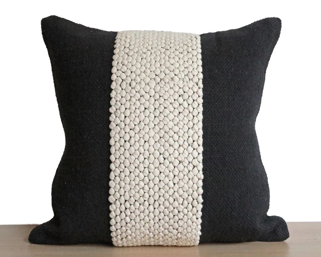 Boho Handwoven Black and Cream Pillow Cover | Coterie, Brooklyn