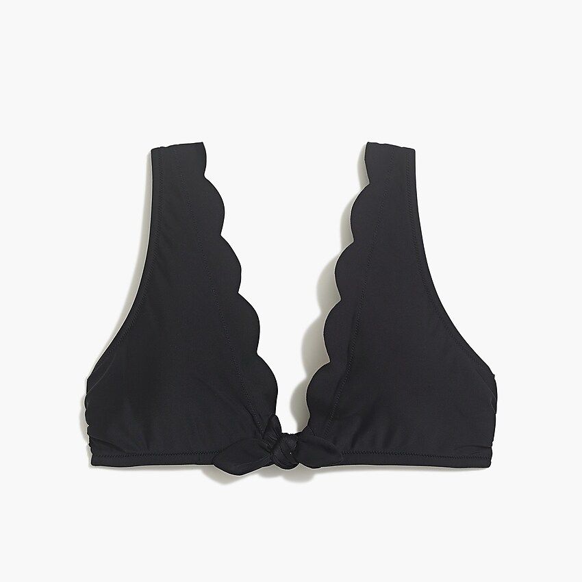 Scalloped tie-front bikini top | J.Crew Factory