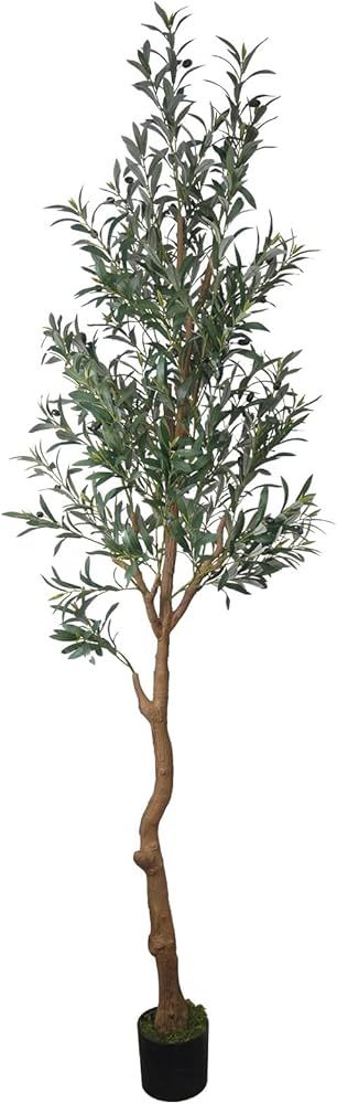 DIIGER 8FT (95'') Tall Artificial Olive Tree for Home Decor Indoor with Pot, Fake House Plants Ho... | Amazon (US)