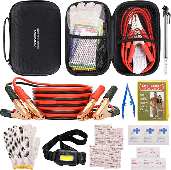 Car Emergency Kit with Battery Jumper Cables,Car Accessories for Men or Women,Emergency Car Kit,R... | Amazon (US)