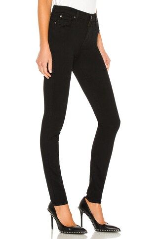 7 For All Mankind The High Waist Skinny in Slim Illusion Luxe Black from Revolve.com | Revolve Clothing (Global)
