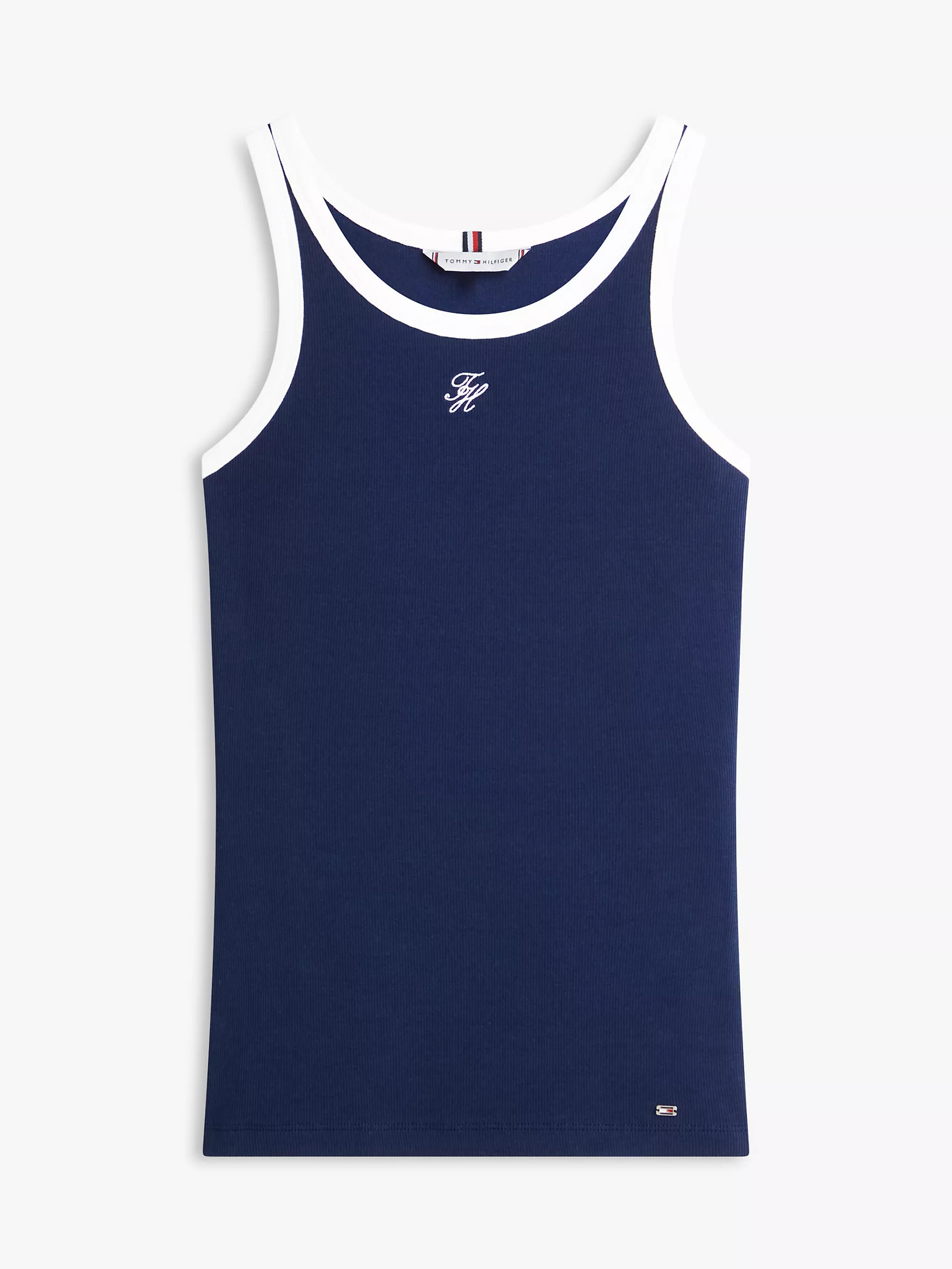 Script Monogram Rib-Knit Tank Top | Tommy Hilfiger | Tommy Hilfiger (US)