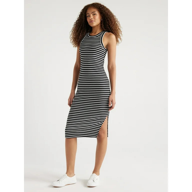 Free Assembly Women's Ribbed Tank Midi Dress, Sizes XS-XXL | Walmart (US)