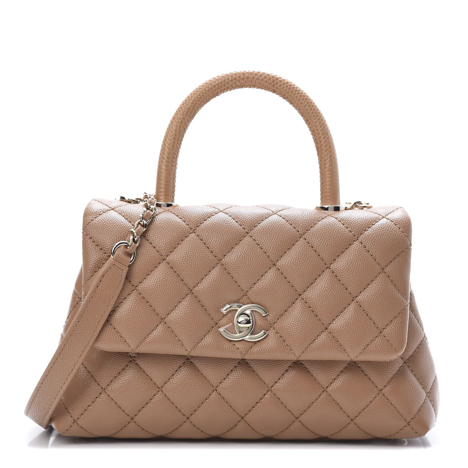 CHANEL

Caviar Quilted Lizard Embossed Mini Coco Handle Flap Brown | Fashionphile