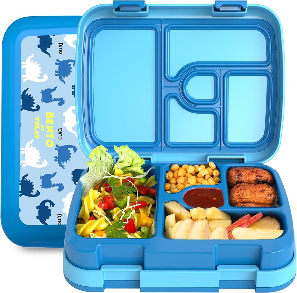 YOLAY Bento Box for Kids Lunch Box Leak-Proof, 5-Compartment Lunch Box Kids for Ages 3-10, Durabl... | Amazon (US)