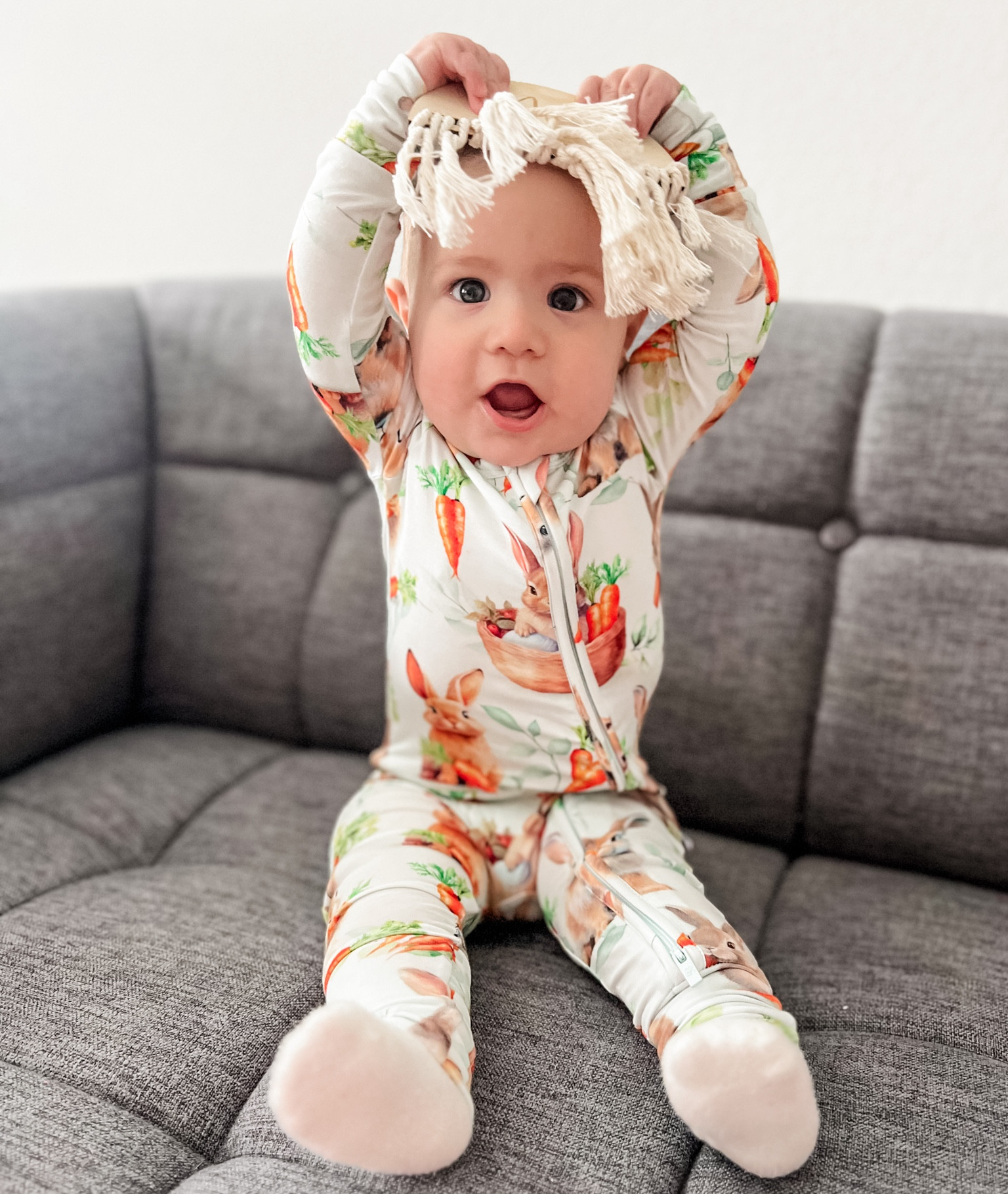 Hoppy nine months to my little baby bunny! 🐰 Time flies when you’re having ‘eggs-tra’ 🐣fun! #timeflieswhenyourehoppin #9monthsold #bunnylove #babybunny #easterbaby 

#LTKkids #LTKSeasonal #LTKfamily