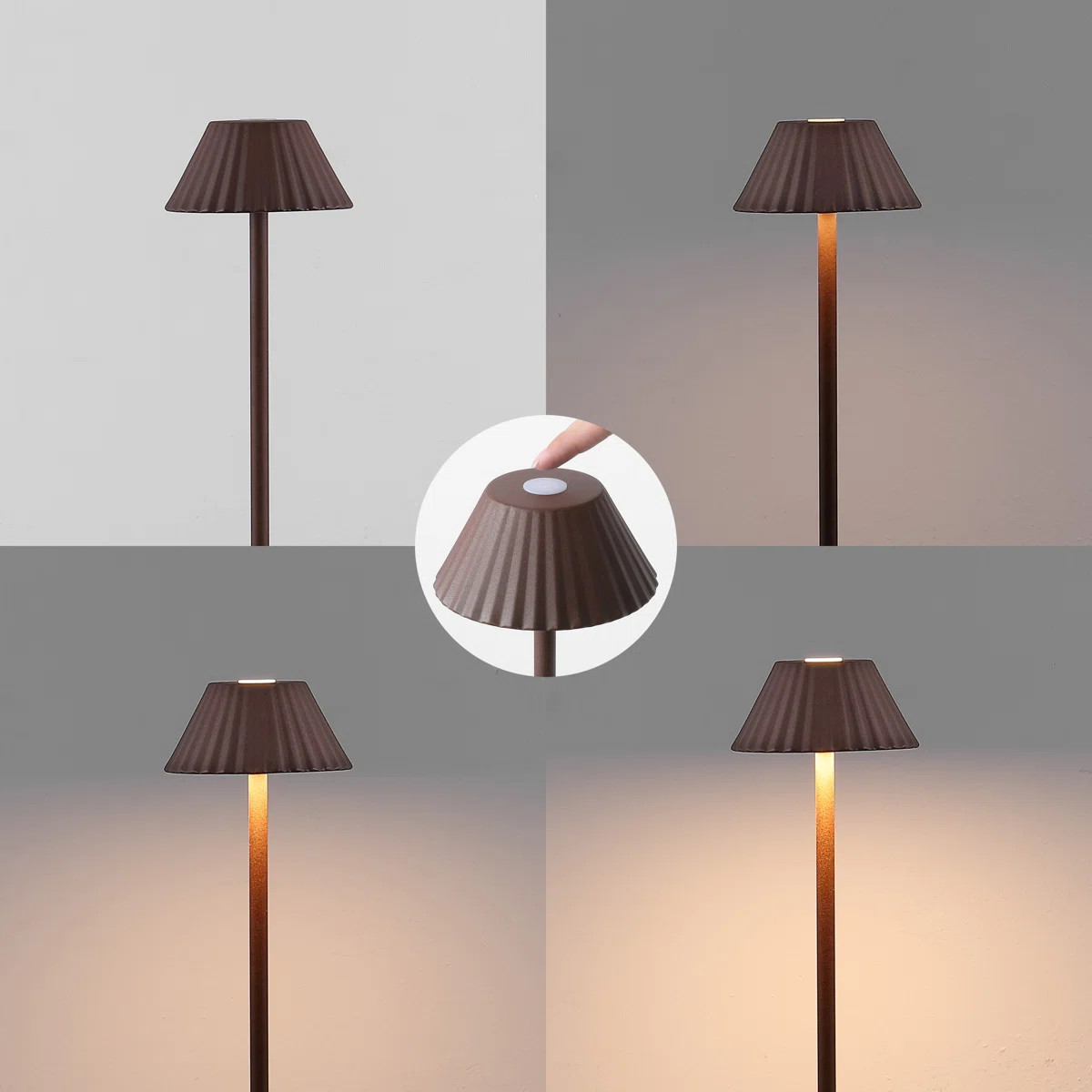 Mallory 44" Modern Minimalist Indoor/Outdoor Iron Pleated Shade Rechargeable/Cordless Dimmable In... | Wayfair North America