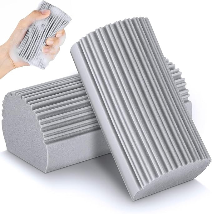 2-Pack Damp Clean Duster Sponge, Magic Sponge Eraser Baseboard Cleaner Tool, Dusters for Cleaning... | Amazon (US)