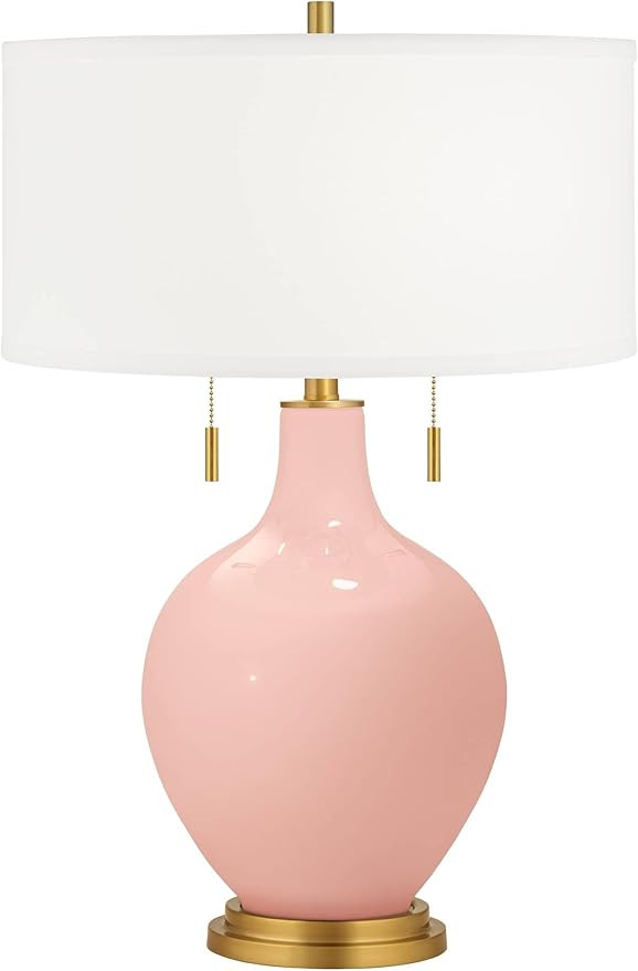 Color + Plus Rose Pink Toby Brass Accents Table Lamp | Amazon (US)