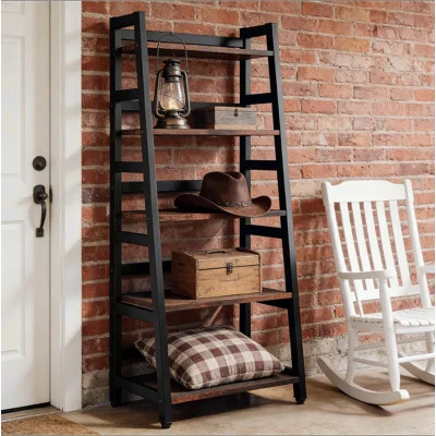 Natural Style Ladder Bookcase,Bookshelf,Freestanding Storage Etagere Shelf | Wayfair North America