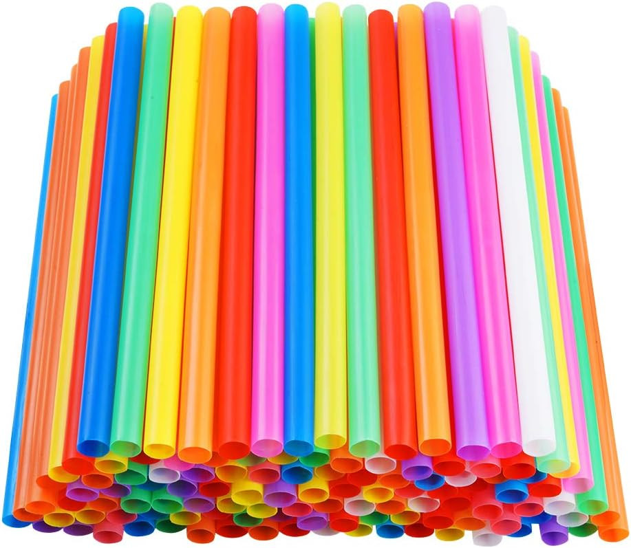 200 PCS Jumbo Smoothie Straws, Colorful Disposable Plastic Large Wide-mouthed Milkshake Straw (0.... | Amazon (US)