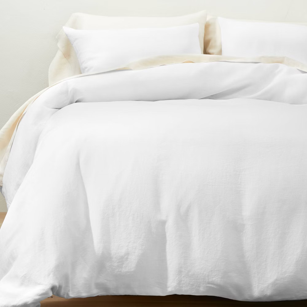King Linen Duvet & Sham Set White - Casaluna | Target