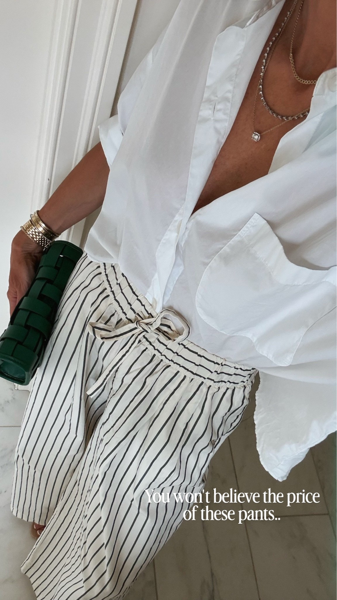 Target stripe wide leg pants. I'm wearing size xs and I'm 5'7 for reference