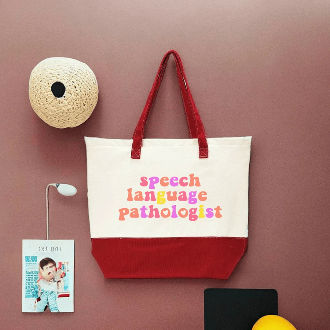 Speech Language Pathologist Tote Bag, Teacher Tote, Canvas Tote Bag, Speech Therapy Tote Bag, Spe... | Etsy (US)