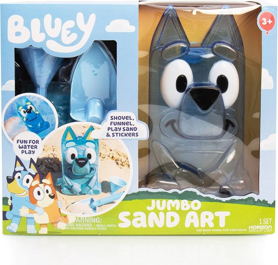 Bluey Jumbo Sand Art, Reusable Bluey Toys, Fill With Sand or Water, Includes Waterproof Bluey Dol... | Amazon (US)