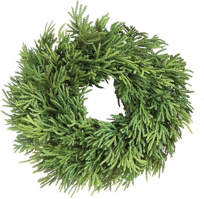 Creative Co-Op Artificial Cedar Wreath, 8", Green | Amazon (US)