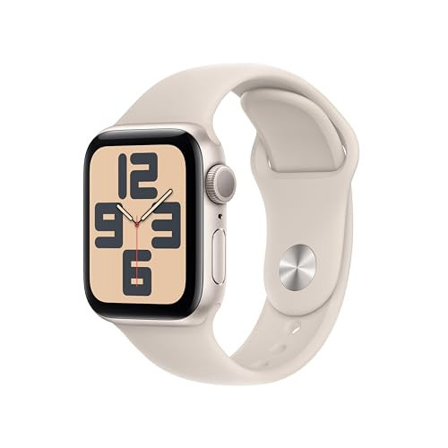 Apple Watch SE (2nd Gen, 2023) [GPS 40mm] Smartwatch with Starlight Aluminium Case with Starlight Sport Band M/L. Fitness & Sleep Tracker, Crash Detection, Heart Rate Monitor | Amazon (UK)