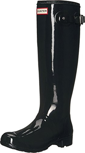 Hunter Women's Original Tour Gloss Packable Rain Boot Black 7 M US | Amazon (US)