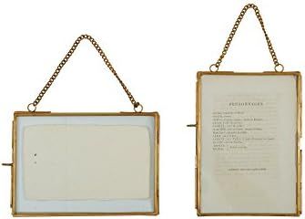 Creative Co-Op Brass & Glass Frames for 5" x 7" Photos with Chains (Set of 2 Styles) | Amazon (US)