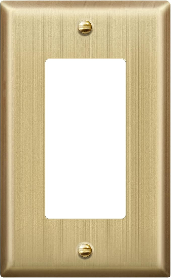 ENERLITES Decorator Switch or Outlet Metal Wall Plate, Stainless Steel Outlet Cover, Corrosion Re... | Amazon (US)
