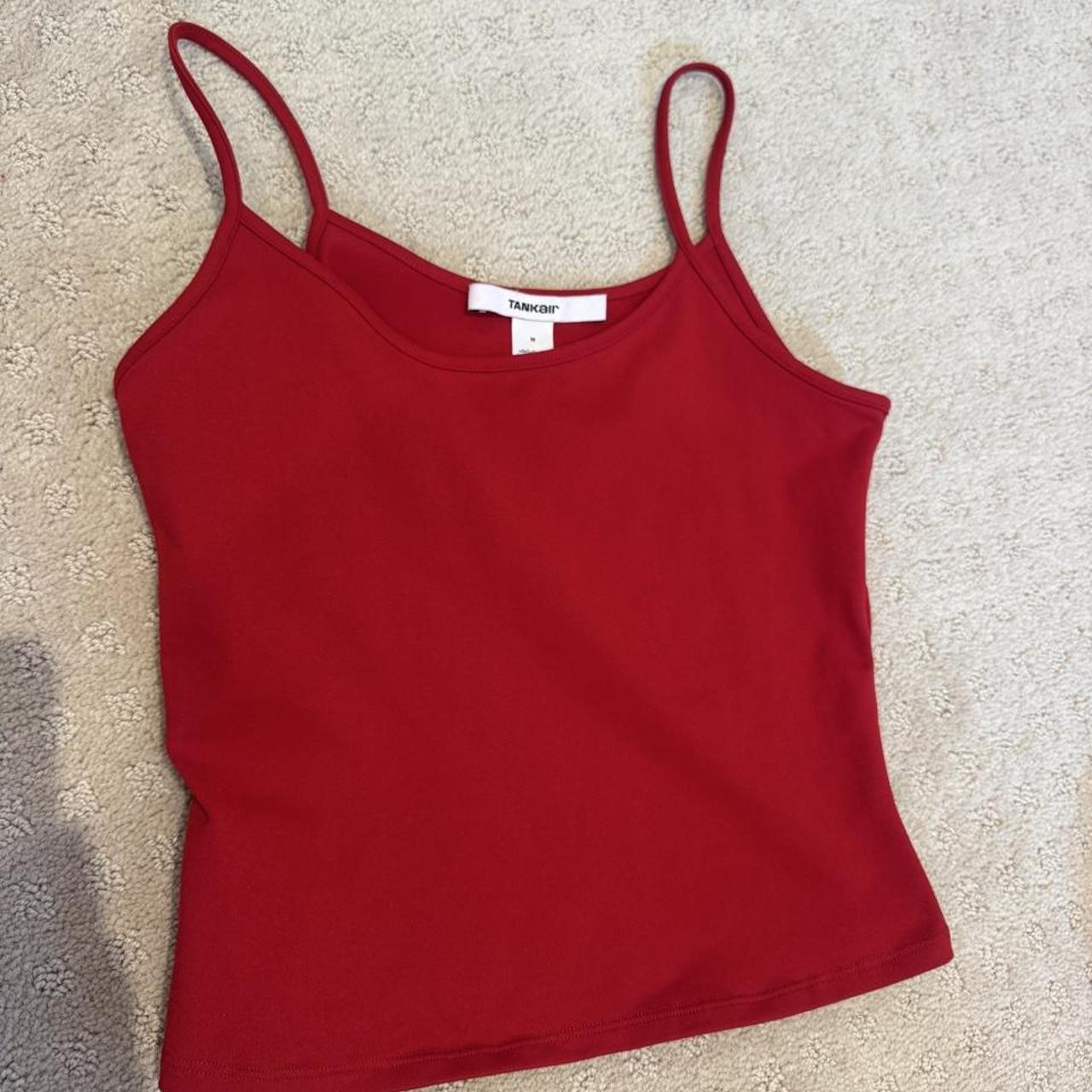 Red Tankair tank top in size M #tankair #basics... | Depop US