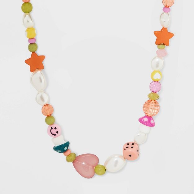 Mixed Bead and Simulated Pearl Necklace - Wild Fable™ | Target