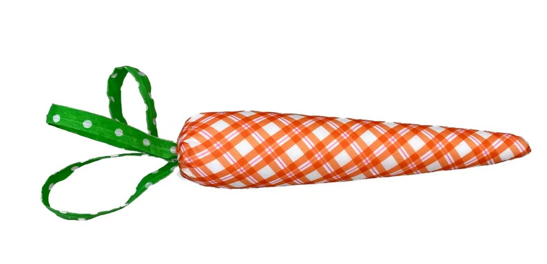 Carrot Orange Plush Plaid With Polkadot Leaves Pick, 12, Spring and Easter Wreath Embellishment S... | Etsy (US)