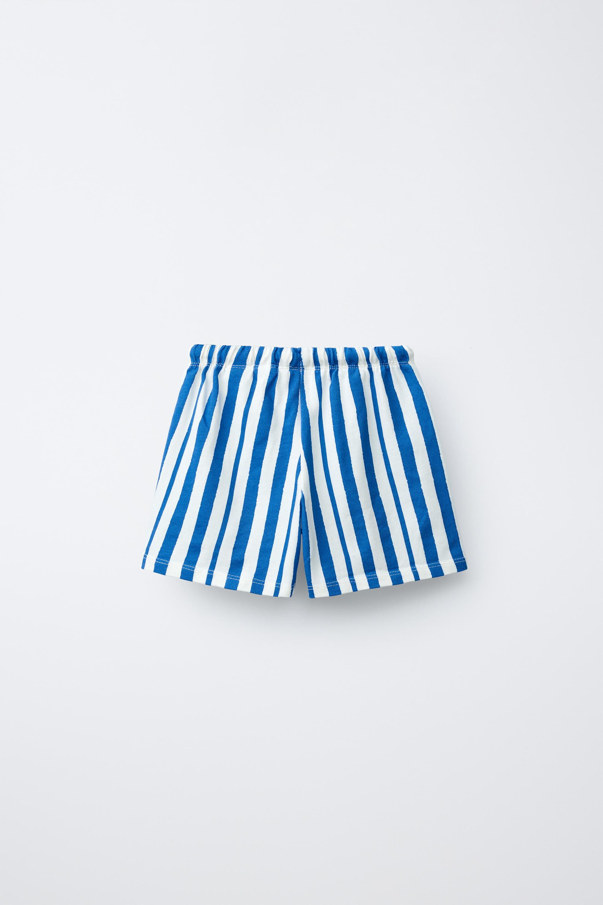 EMBROIDERED TEXT STRIPED SHORTS | Zara US