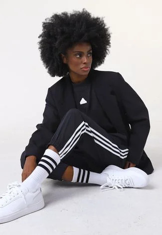 Calça adidas Sportswear Jogger 3-Stripes Woven 7/8 Preta | Dafiti (BR)