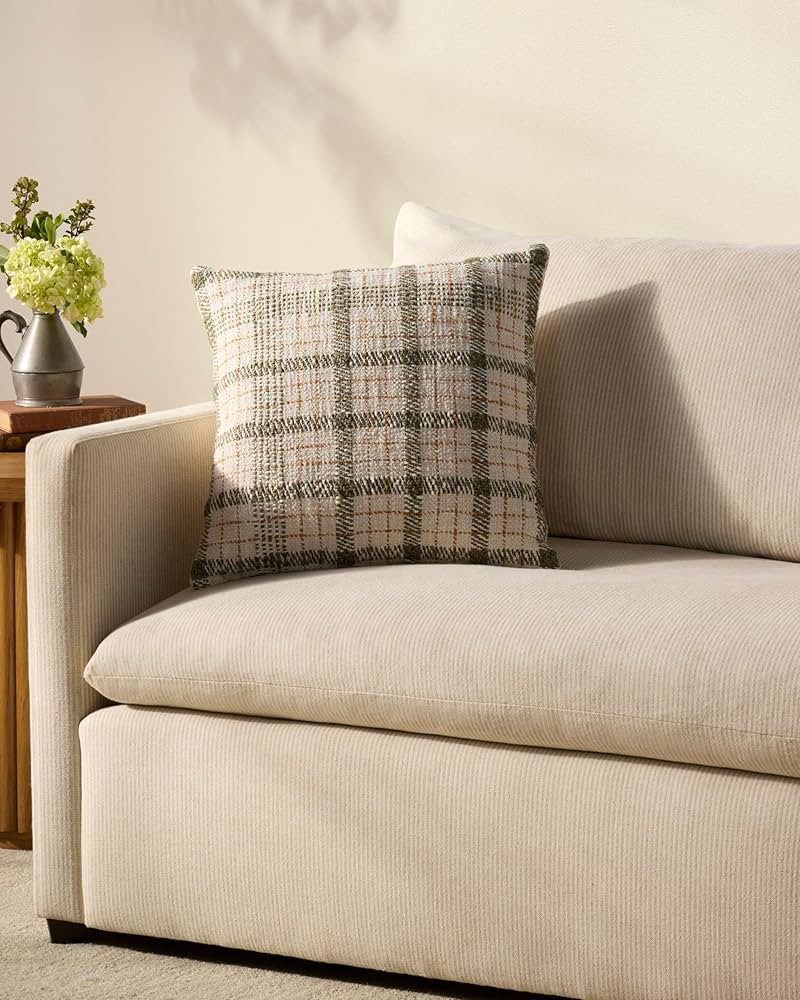 Loloi Chris Loves Julia Walter Collection PCJ0027 Green/Ivory 18'' x 18'' Cover Only Pillow | Amazon (US)