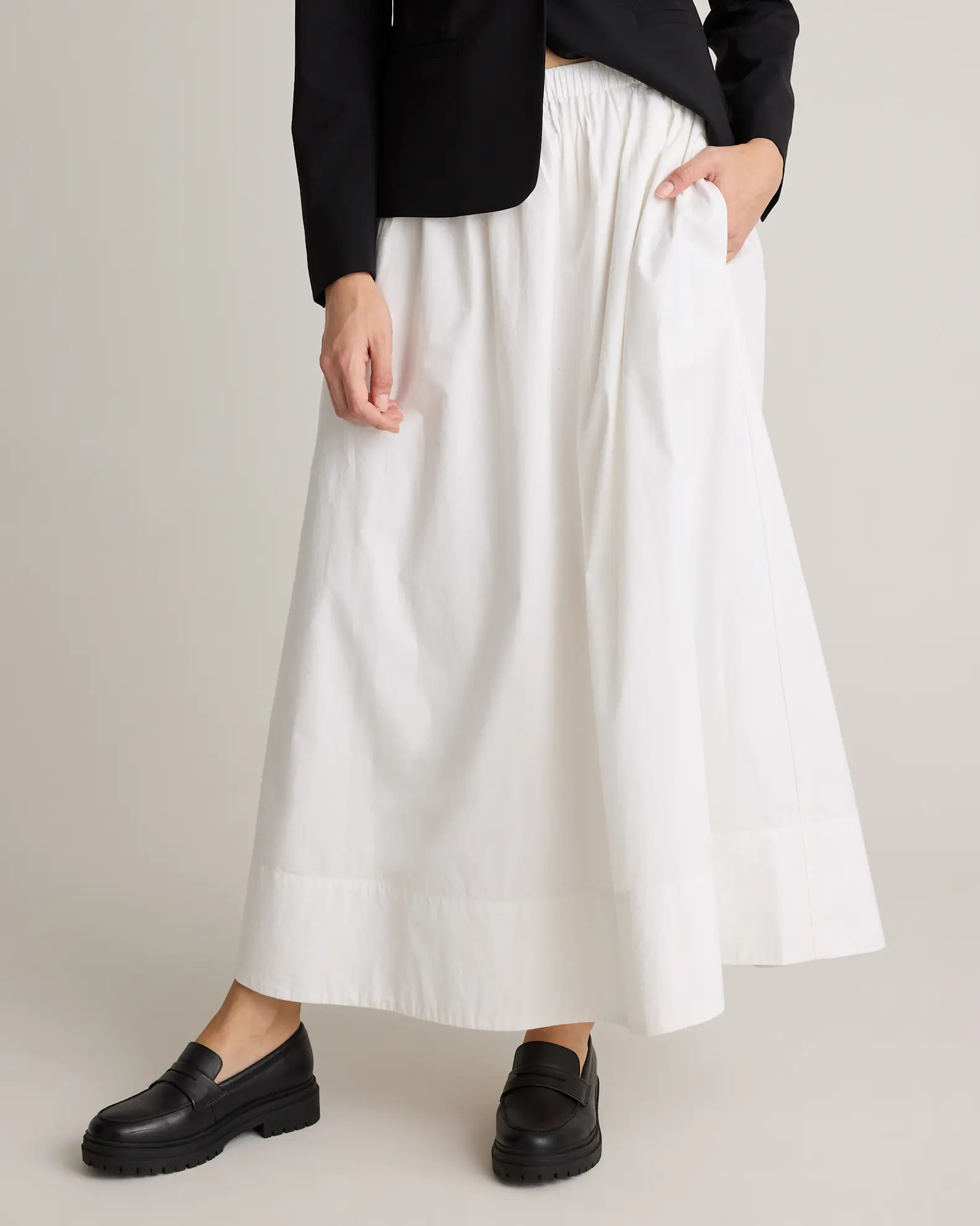 100% Organic Cotton Poplin A-line Maxi Skirt | Quince