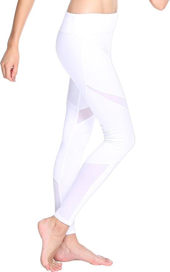 OVESPORT Workout Women's Leggings Mesh High Waisted Fitness Yoga Sports Leggings Pants | Amazon (US)