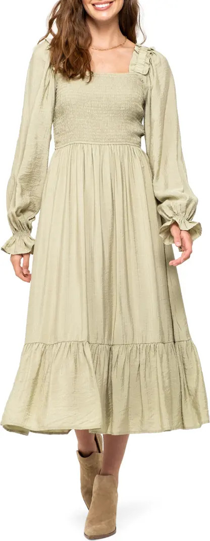 AUGUST SKY Smocked Long Sleeve Maxi Dress | Nordstromrack | Nordstrom Rack