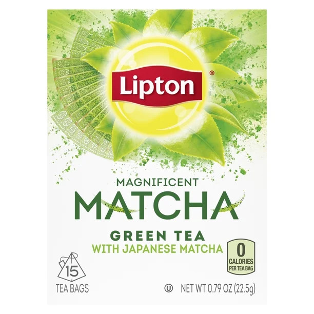 Lipton Magnificent Matcha Green Tea, Caffeinated, Tea Bags 15 Count | Walmart (US)