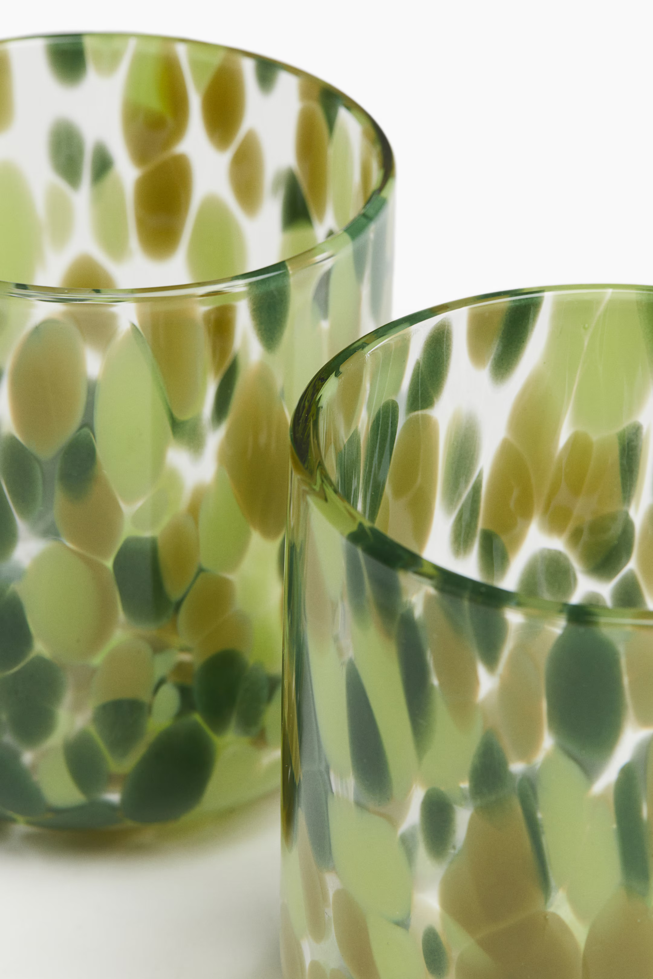2-pack Patterned Tumblers - Green/dotted - Home All | H&M US | H&M (US + CA)