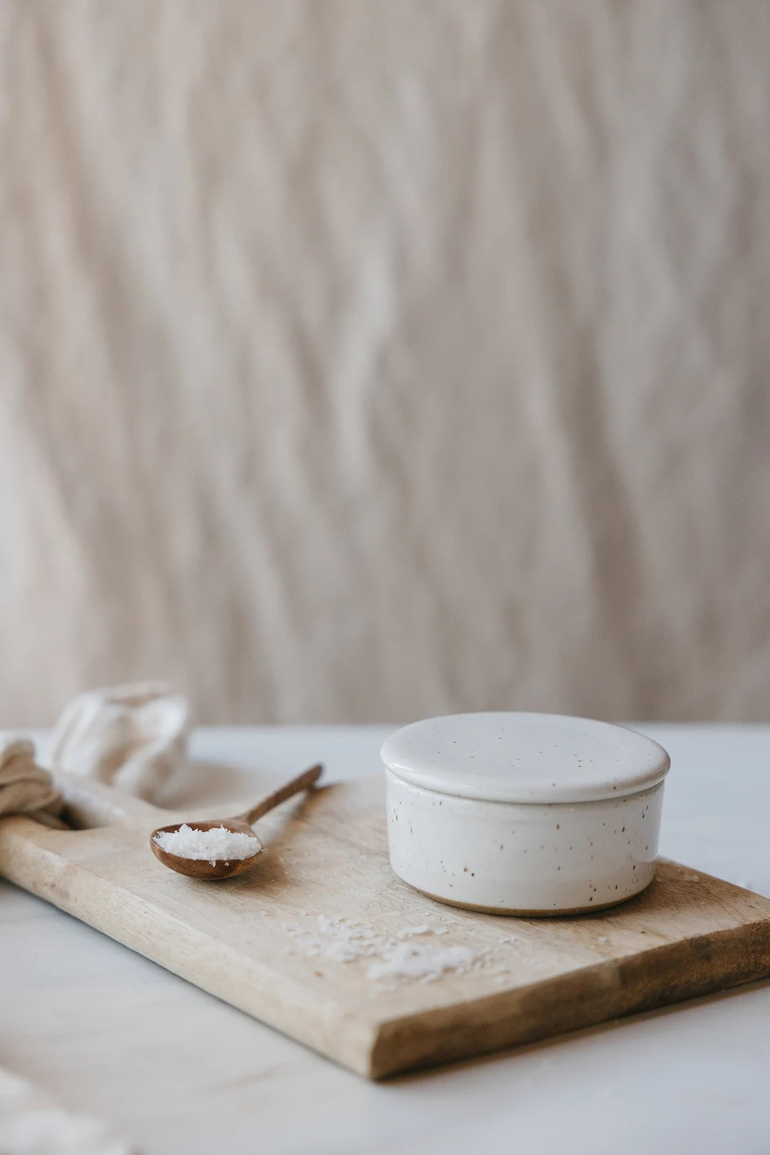 Speckled White Salt Cellar Ceramic Salt Cellar Salt Cellar With Lid Salt Pig Salt Keeper Salt Con... | Etsy (US)