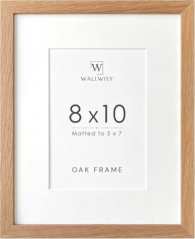 8x10 Picture Frame, Solid Oak Wood 8x10 Photo Frame with Mat to 5x7, 10x8 Picture Frames for Wall... | Amazon (US)